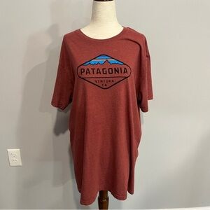 Patagonia Crew Neck Red Short Sleeve Graphic‎ Logo T Shirt XL